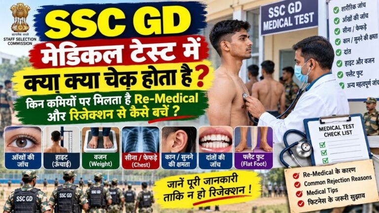 SSC GD मेडिकल टेस्ट में क्या क्या चेक होता है