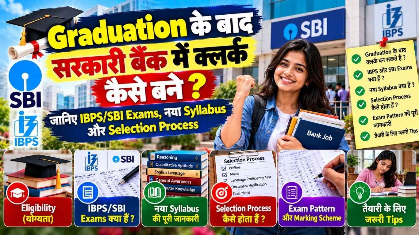 सरकारी बैंक में क्लर्क कैसे बने
